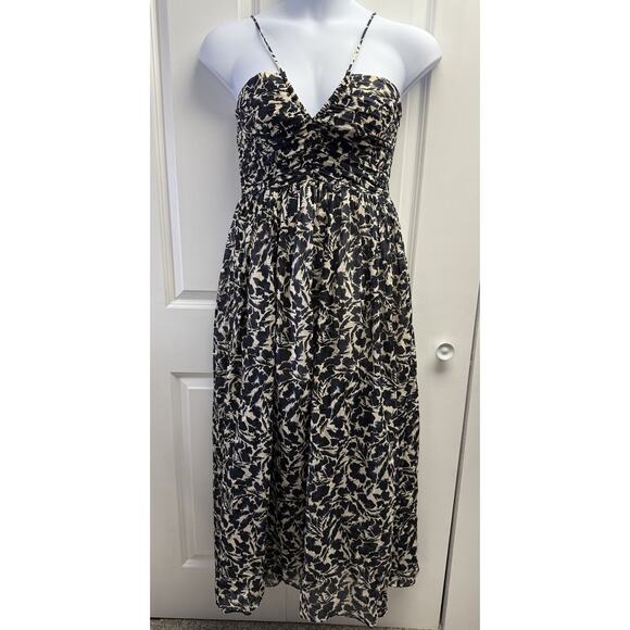 ALC Women’s Size 10 Romy Pleated Maxi Dress in Cream & Navy Floral NWT $695 - Picture 8 of 16